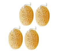 BAZEITFLOW 4 Pièces Lot de Éponges Exfoliantes Nid Abeille pour Mousse Douce Réutilisable Nettoyant Corporel Doux et Profond pour Hommes Femmes et Bébés Éponge Bain Multifonctionnelle avec