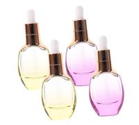 BAZEITFLOW 4 pièces Lot de Flacons Verre Compte Gouttes Multifonction Bouteille Vide Portable pour Huiles Essentielles Durable et pour Voyage Couleur Aléatoire Couleur Aléatoire