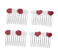 BAZEITFLOW 4 Pièces Love Heart Hair Clips Set Mini Acetate Claw Comb Secure Hold For And Teens Versatile Circular And Heart Shapes