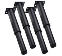 BAZEITFLOW 4 pièces Meubles Réglables Noir Support Renforcé Hauteur Ajustable pour Lit et Table Stables Antivibrations