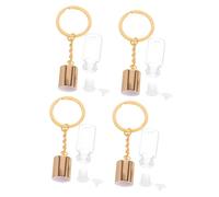 BAZEITFLOW 4 Pièces Mini Flacons Verre avec Bouchons à Vis Porte Clés Bouteilles Vides pour Parfum Flacons à Souhaits Transparants Accessoires Élégants pour Sac ou Clés