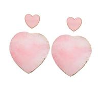 BAZEITFLOW 4 Pièces Palette Professionnelle pour Nail Art en Résine Forme Cœur Rose Mat avec Bord Doré, Lot de 4 Pièces, Présentoir Créatif pour Mélange et Présentation Vernis, Outil