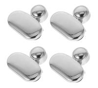 BAZEITFLOW 4 pièces Pinces à Miroir sans Perçage Alliage de Zinc Lot de Clips Fixes Ovales Argentés pour Fixation Multi-Usage Installation Facile Dommage Support Mural pour Miroir Salle de