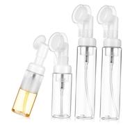 BAZEITFLOW 4 pièces Set de Flacons Pompe Mousse Visage Tête Brosse Douce Bouteilles Rechargeables Étanches pour Voyage et Soins
