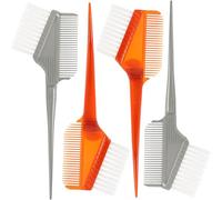 BAZEITFLOW 4 pièces Set de Pinceaux Applicateurs de Teinture Double-face pour Cheveux Brosses Coiffure Professionnelles Antidérapantes Argent Marron Multifonction pour Salon et Usage