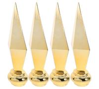 BAZEITFLOW 4 pièces Tête de Mât de Drapeau Alliage Aluminium Doré de Ornement pour Support de Mât de Conférence Décoration Extérieure Élégante et Remplacement Pratique