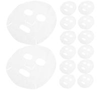 BAZEITFLOW 400 Pièces Masque Visage en Coton Blanc à Usage Unique, Design Visage pour Soins DIY Personnalisés à Domicile, Réduit les Déchets de Soins Peau