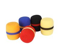 BAZEITFLOW 5 pièces Bonnette Micro Mousse Anti-vent Protection Microphone Standard Éponge Colorée pour Ktv Scène Studio