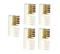 BAZEITFLOW 5 pièces Brosse Métallique pour Nettoyage Tête Ponceuse Ongles Outil Manucure et Compact pour Salon Pinceau Détail Ongles et Brosse Nettoyage Métallique