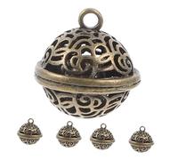 BAZEITFLOW 5 pièces Clochettes Vintage Creux pour Bricolage Bijoux DIY Petites Grelots Suspendus Décorations de Noël Pendentifs Légers pour Bracelets et Guirlandes