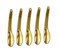 BAZEITFLOW 5 pièces Cuillère Cosmétique Alliage de Zinc Doré Spatule Application Crème Visage Hydratante Outil Extracteur pour Masque Sérum et Soins Faciaux