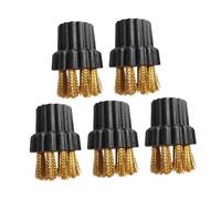 BAZEITFLOW 5 pièces Lot de Têtes de Brosse Multi-usage Bronze pour Nettoyeur Vapeur Accessoires Robustes pour Appareils Ménagers Nettoyage Précis Domicile