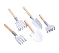 BAZEITFLOW 5 pièces Miniature Outils de Jardinage de Décorations pour Maison de Poupée Râteau et Pelle Accessoires pour Décoration de Jardin et Photographie