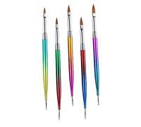 BAZEITFLOW 5 pièces Set de de Nail Art Double Extrémité pour Dessin de Gel UV Outils de Manucure Pratiques pour DIY et Décorations Ongles