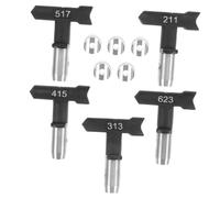 BAZEITFLOW 5 pièces Set de de Pulvérisation Airless pour Peinture Accessoires de Pulvérisateur sans Air Embouts pour Murs Meubles Clôtures et Décoration Kit Professionnel et DIY