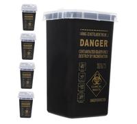 BAZEITFLOW 5 Pièces Sharps Container Rouge pour Déchets de Tatouage Boîte de Collecte Aiguilles et Portable et Robuste Capacité Élevée Usage Domestique et Salons Professionnels