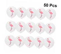 BAZEITFLOW 50 pièces Ballons Latex Hawaïens Imprimés Flamant Sans Ruban Décorations Thème pour Anniversaire Accessoires Festifs Muraux et Suspendus