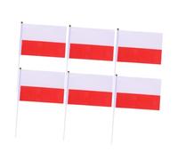 BAZEITFLOW 50 Pièces Drapeaux De Pologne Sur Bâton Petite Portable Polyester Décoration Fête Internationale