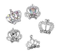 BAZEITFLOW 50 pièces Ongles Nail Charms DIY Accessoires Nail Art Décoration Couronne Métal