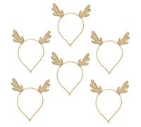 BAZEITFLOW 6 Pièces Bandeaux Cerf Dorés et Confortable pour Garçon Fille et Animaux Accessoires de Tête Noël Adorables pour Fêtes et Photographies