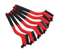 BAZEITFLOW 6 Pièces Brosse de Nettoyage Double Face pour Carapace de Tortue Poignée Ergonomique en Nylon PU et Tête en PVC Rouge, Accessoire pour Habitat de Tortue et Nettoyage Complet