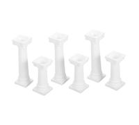 BAZEITFLOW 6 pièces Colonnes Romaines Décoratives Miniatures pour Décoration de Table Accessoires Photo Stables avec Base Plate Ornements Polyvalents pour Maison Jardin Zen et Fêtes