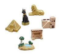 BAZEITFLOW 6 pièces Figurines Miniatures Égyptiennes Anciennes Modèles Pyramide et Sphinx Réalistes pour Décoration Intérieure Souvenirs de Voyage et Usage Éducatif