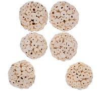 BAZEITFLOW 6 pièces Jouets à Mâcher Naturels pour Lapins Cochons Hamsters Balle Comestible pour Mastication et Recherche de Nourriture