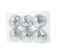 BAZEITFLOW 6 Pièces Lot de Boules Disco Miroir Facettes Argentées à Suspendre pour Décoration Fêtes Noël Mariage Party