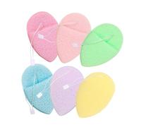 BAZEITFLOW 6 pièces Lot de Éponges Visage Forme de Goutte Eau Nettoyant Pores Obstrués Mousse Riche Moufle Douce Adaptée à Types de Peau Multi-couleurs pour Salle de Bain et Voyage