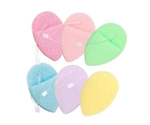 BAZEITFLOW 6 pièces Lot de Éponges Visage Forme de Goutte Eau Nettoyant Pores Obstrués Mousse Riche Moufle Douce Adaptée à Types de Peau Multi-couleurs pour Salle de Bain et Voyage