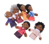 BAZEITFLOW 6 pièces Marionnettes à Doigts Peluche Famille Jouets Éducatifs pour Garçon Fille pour Raconter des Histoires Jeux de Rôle Développement des Compétences Linguistiques et Lien