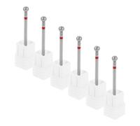 BAZEITFLOW 6 pièces Nail Grinding Bits Set Ball Head Cuticle Drill Bits For Electric Nail File Machine Diamond Manicure Drill Attachments For Grinding Buffing And Shaping