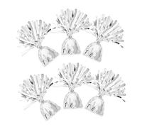 BAZEITFLOW 6 pièces Set de Poids de Ballons Pendants Solides Argentés pour Décoration de Mariage Fêtes et Événements Accessoires Lourds Réutilisables pour Ballons Suspendus