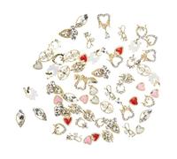 BAZEITFLOW 60 pièces Alloy Nail Art Charms DIY Delicate Manicure Decorations For Women And Lightweight Portable Accessories For Weddings And Parties