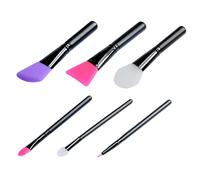 BAZEITFLOW 6pièces Brosse Silicone pour Masque Facial Visage Corps Applicateur sans Poils pour Masques Visage Boue Lotion et Beurre Corporel