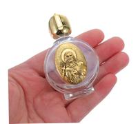 BAZEITFLOW 6pièces Distributeur Eau Bénite Bouteille Vide Transparente avec Croix Dorée pour Église Décoration Religieuse