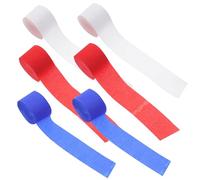 BAZEITFLOW 6pièces Serpentins Papier Crépon Blanc Rouge Foncé Bleu Royal Décorations pour Festivals Et Fêtes Prénatales