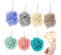 BAZEITFLOW 7 Pièces Boule De Bain Sableuse De Naturel Éponge Exfoliante Éponges De Luffa Pour Bain Balle Baignade Sérigraphie