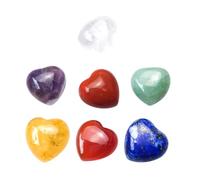 BAZEITFLOW 7 pièces de Chakra Forme de Cœur de Cristaux de pour Thérapie Énergétique Décoration Compacte pour Yoga et Relaxation
