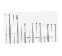BAZEITFLOW 7 pièces Set de Outils Acier Inoxydable pour Nettoyer Oreilles Curette Double Embout pour Enlever Cire Nettoyage Dermatologique Sûr et Adapté Au Soin Adulte