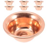BAZEITFLOW 7pièces Bol Tibétain pour Offrande Eau Bol Décoratif Bouddhiste Vintage Résistant et Pratique pour Rituel et Méditation Yoga Rouge