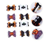 BAZEITFLOW 8 Pièces Halloween Hair Clips Set For Bowknot Hairpins With Spider Pumpkin Ghost Designs Cute Side Hair Accessories For Festival Party