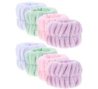 BAZEITFLOW 8 pièces Lot de Bracelets Poignet Flanelle Douce pour Lavage Visage Élastiques Confortables et Durables Accessoires Pratiques pour Soins Spa et Maquillage