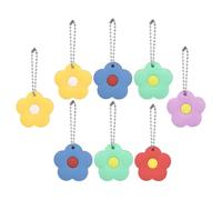 BAZEITFLOW 8 pièces Lot de Capuchons Clés Silicone Forme Fleur Couverture Antidérapante Identification Facile Porte-clés DIY Couleur Mixte