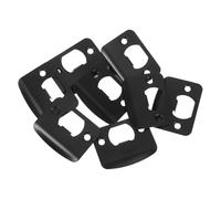 BAZEITFLOW 8 Pièces Lot de Plaques de Renfort Acier Inoxydable Noir pour Gâche de Porte Protection Robuste Chocs Compatible Loquet Intérieur et Extérieur avec Vis