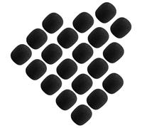 BAZEITFLOW 80 Bonnets Anti-Vent pour Micro-Cravate en Mousse Haute Densité Noire 20X15X5 MM Housses de Protection Universelles pour Microphone Casque Filtre Anti-Bruit Adapté à