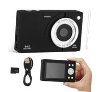 BAZEITFLOW Appareil Photo Numérique Vintage avec Zoom et WiFi Mémoire Go Intégrée Caméra de Voyage Compacte pour Garçon Fille et Adultes Noir