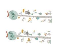 BAZEITFLOW Autocollant Mural Toise Animaux Colorés pour Garçon et Filles, Mesure Hauteur 30x60 Cm, Vinyle Imperméable, Décoration Chambre Bébé Fille Garçon, Ensemble 2 Pièces