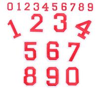 BAZEITFLOW Autocollants Numérotés pour Maillots de Football Diy, Garçon et Filles et Adultes, Rouge 0-9, Autocollants Thermocollants, Chiffres Textiles, Lot de 2 Sets de Jeux